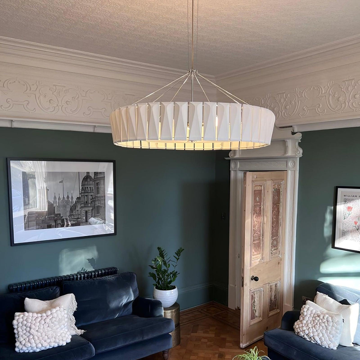 Vaeliora geribbelde keramische hanglamp