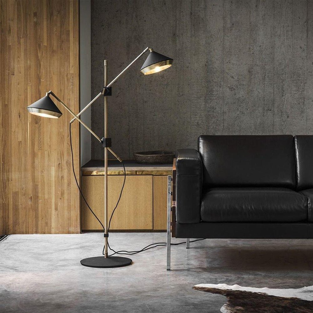 Mylirir Art Deco messing vloerlamp