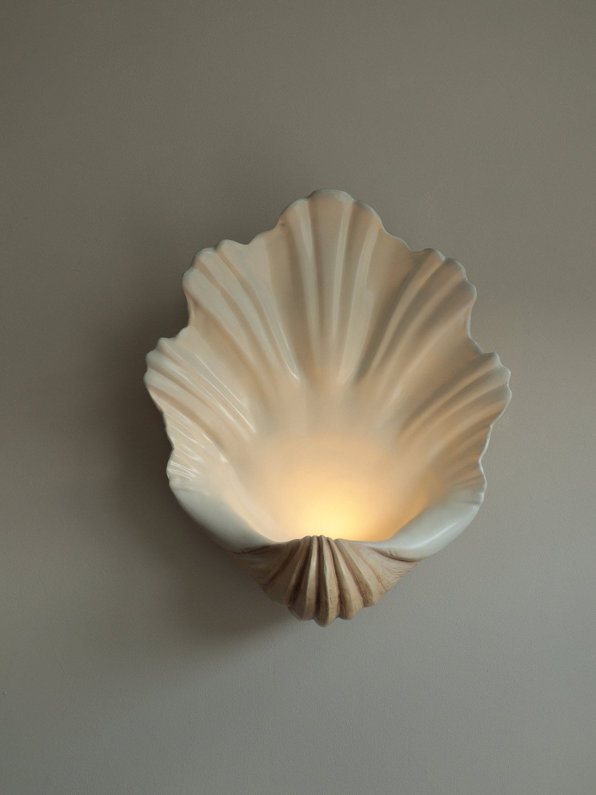 Shell wandlamp Crème Resineuze Wabi-Sabi