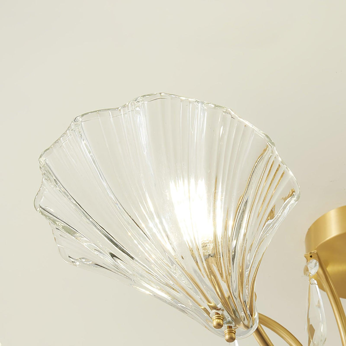 Eiriaria Bloemblaadje glas messing Kroonluchter