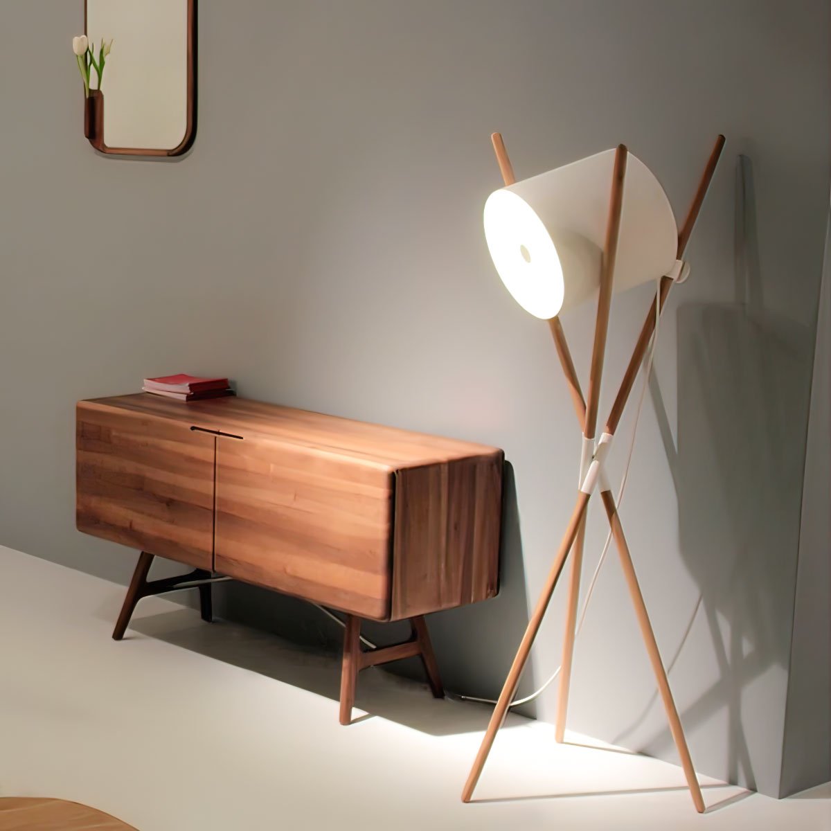 Syloena moderne houten vloerlamp
