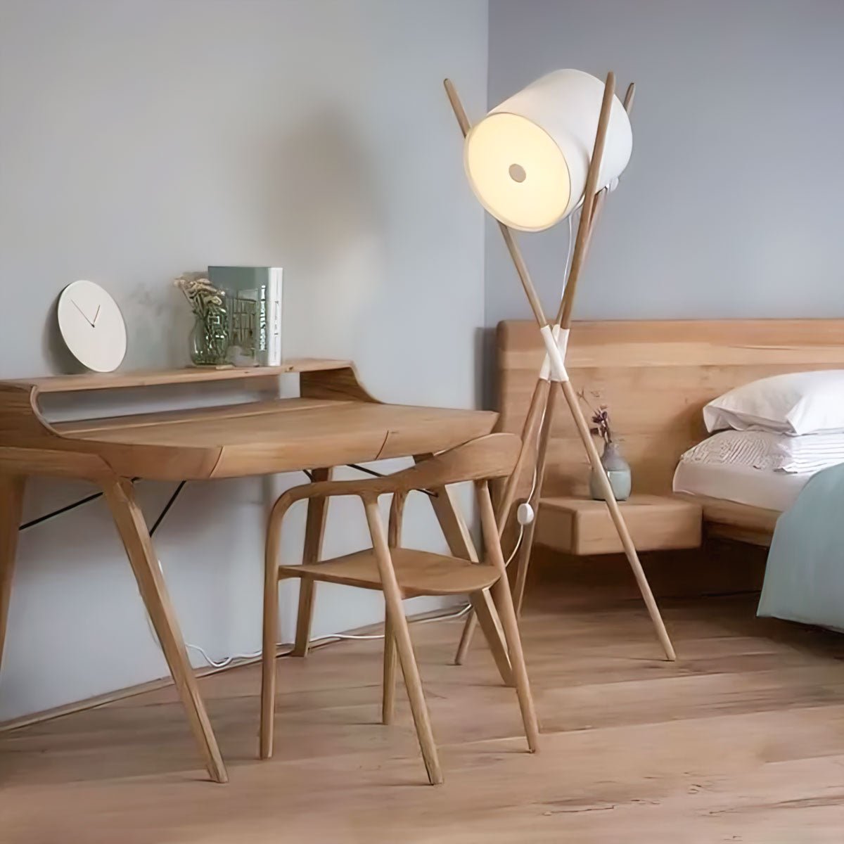 Syloena moderne houten vloerlamp