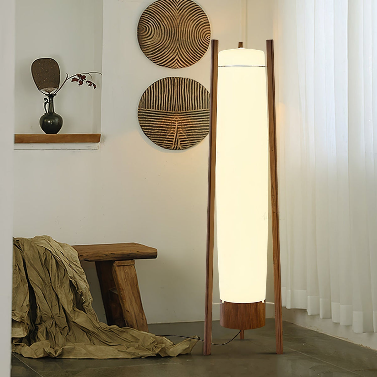 Zezoraril Wabi-Sabi Walnoot vloerlamp