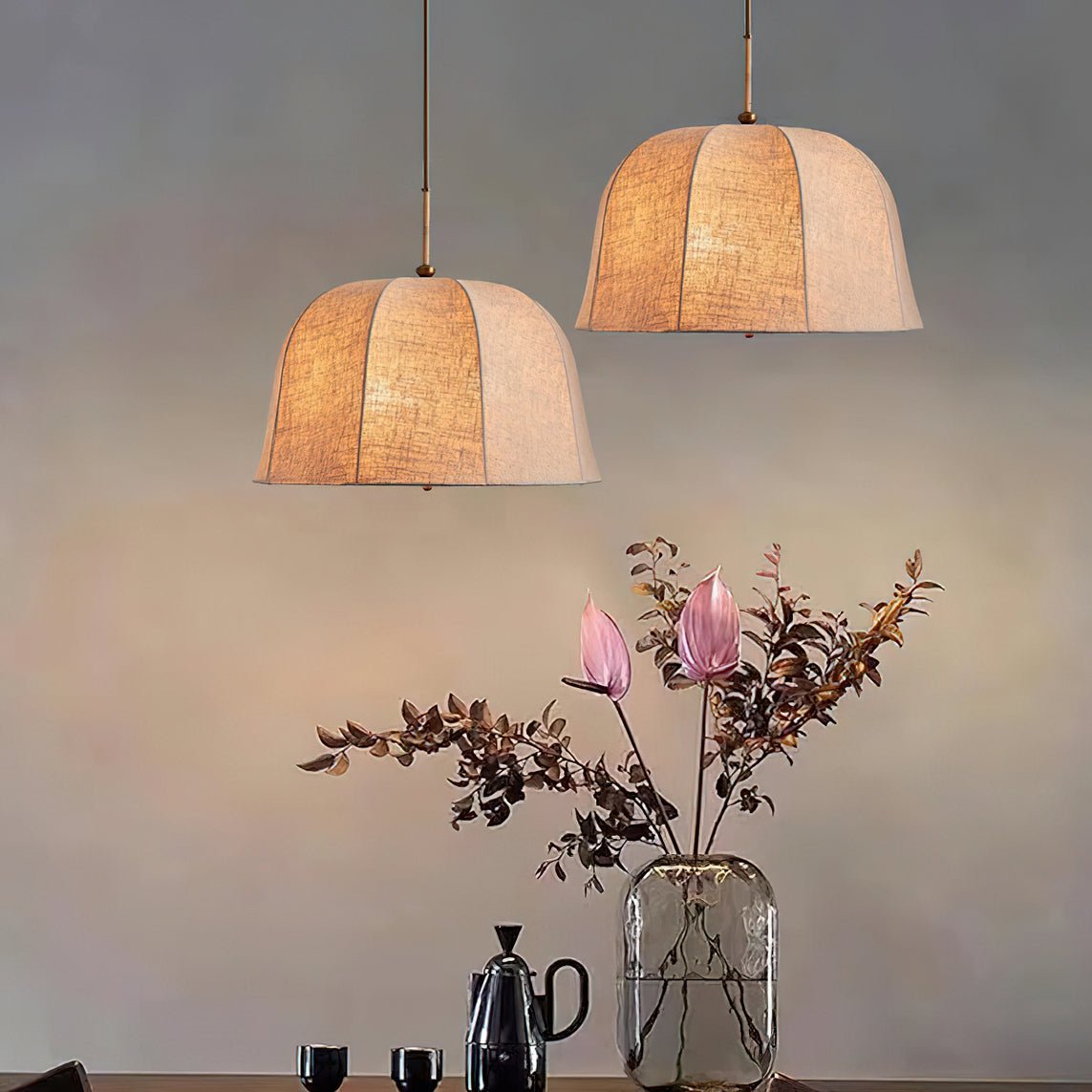Fioalielle Vintage hanglamp van Linnen in Beige