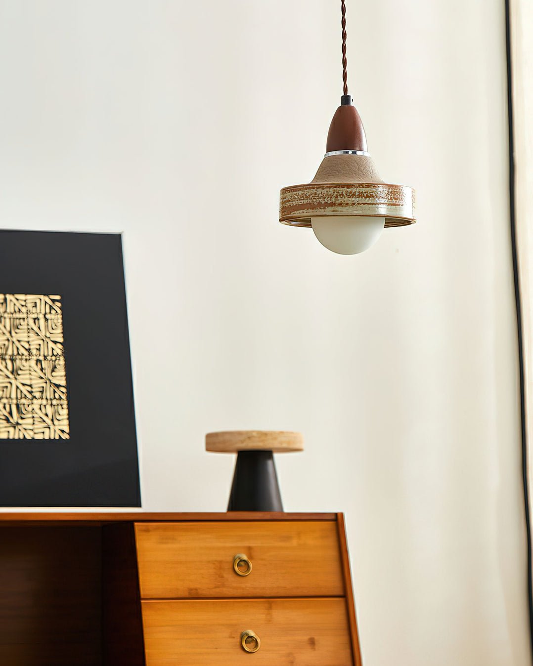 Sierra Premium Noordse kunst keramiek hout hanglamp