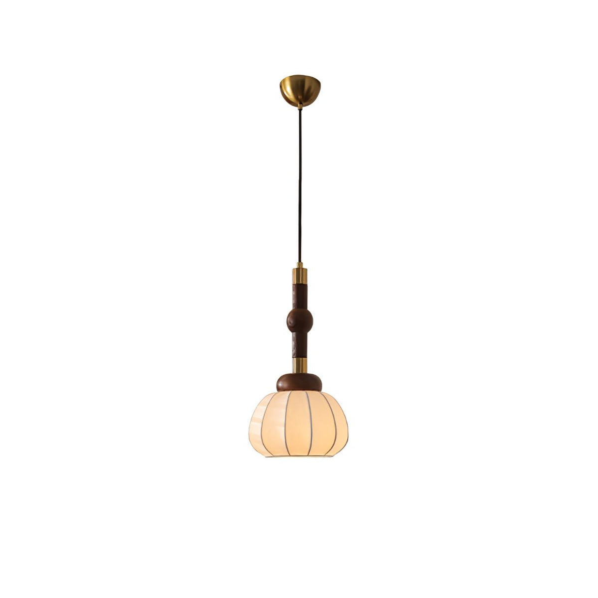 Livenor hanglamp van zijde en hout in Scandinavische stijl