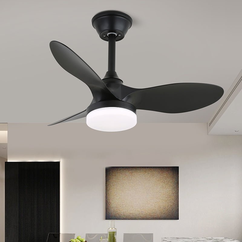Elvelira minimalistisch Zwart walnoothout Plafondventilator met Verlichting