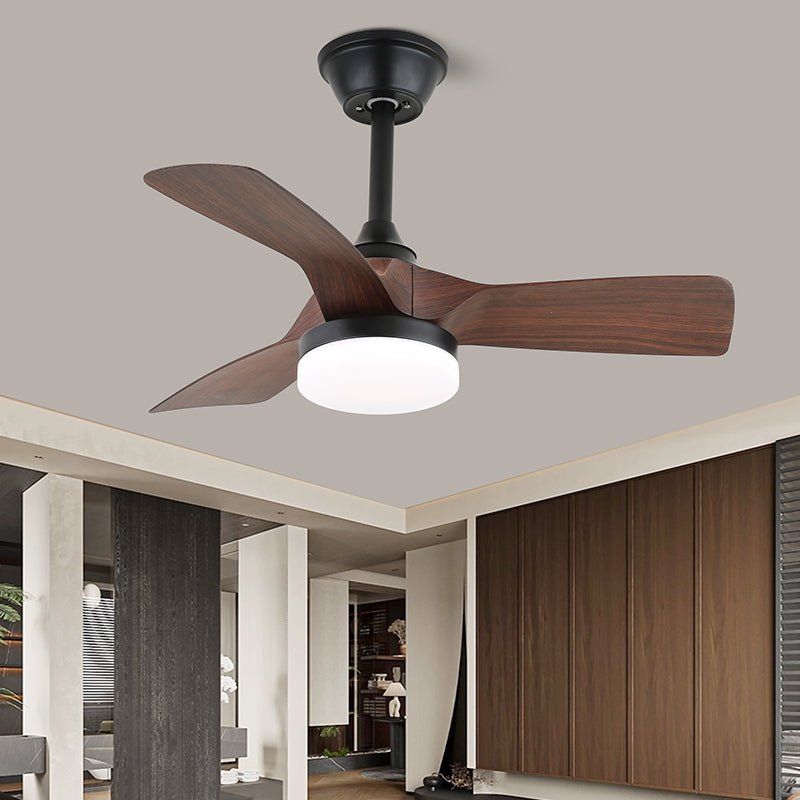 Elvelira minimalistisch Zwart walnoothout Plafondventilator met Verlichting