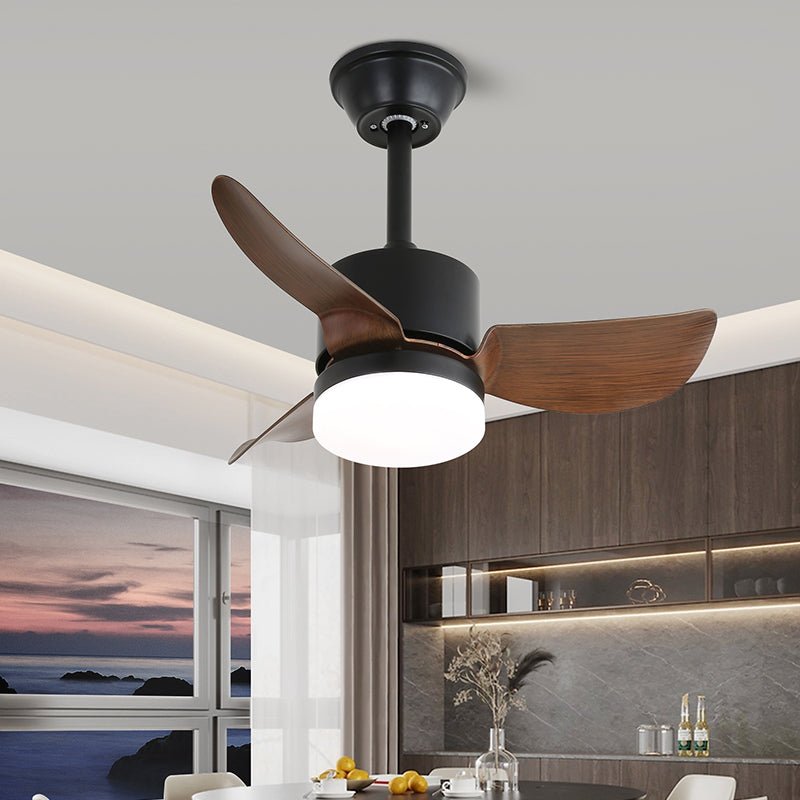 Elvelira minimalistisch Zwart walnoothout Plafondventilator met Verlichting