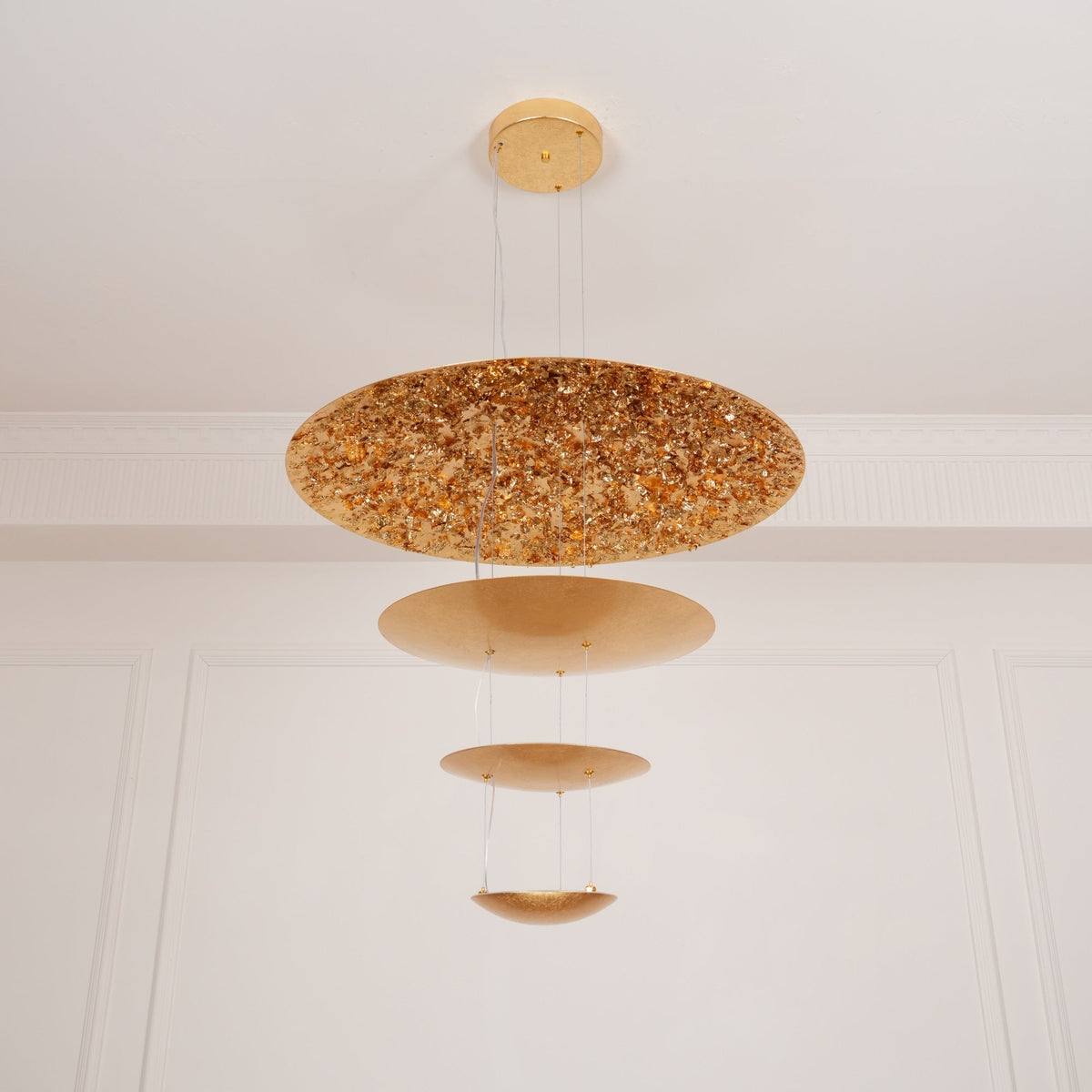 Phelion gelaagde hanglamp van goudfolie