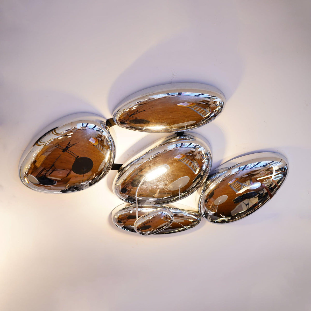 Vostix Plafondlamp Chroom Kiezelvorm modern