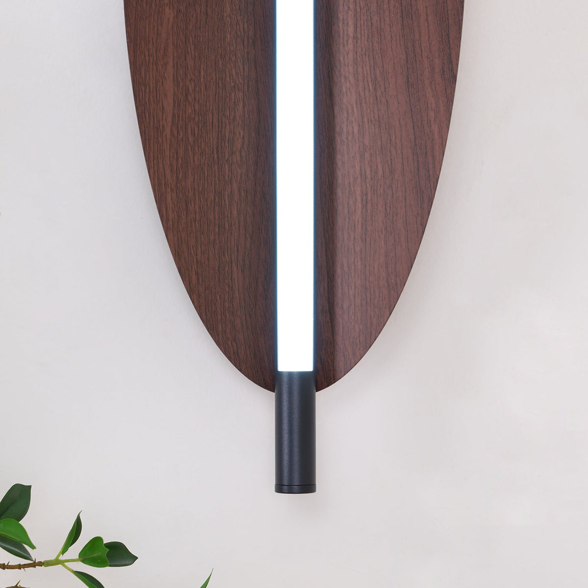 Orsoriel moderne minimalistische strakke wandlamp met walnoothout afwerking