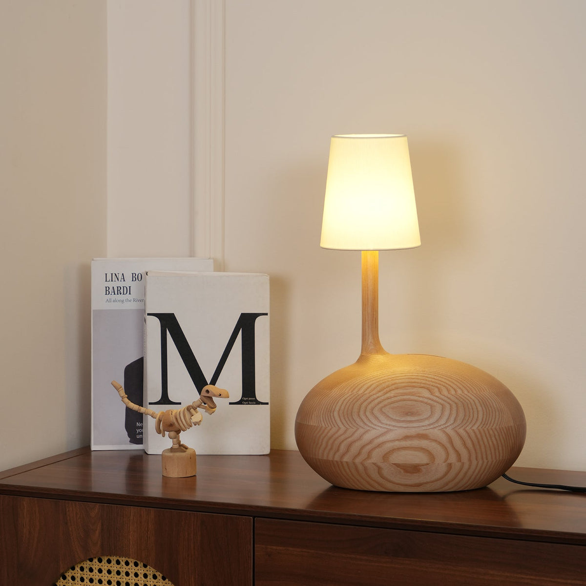 Brixten Houten Stoffen tafellamp