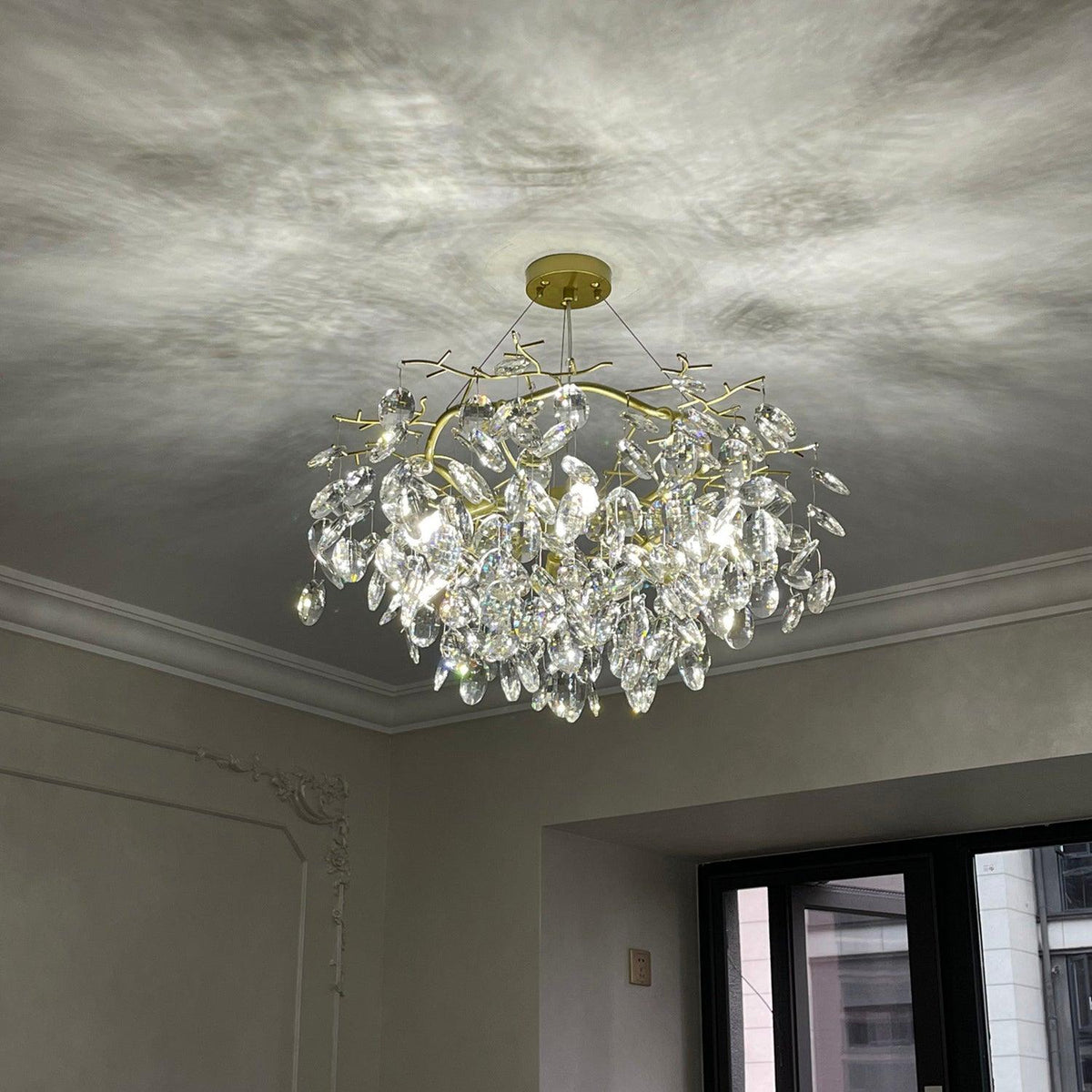 Luxirian kroonluchter kristallen takken goud LED