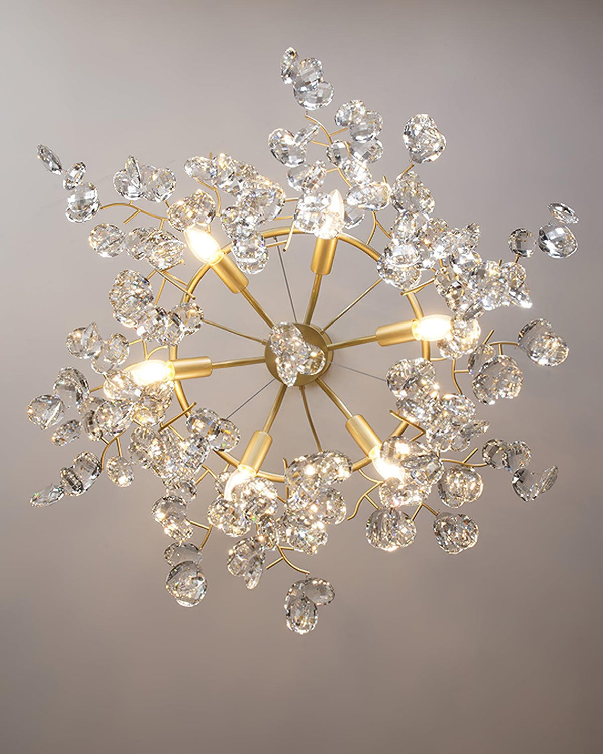 Luxirian kroonluchter kristallen takken goud LED