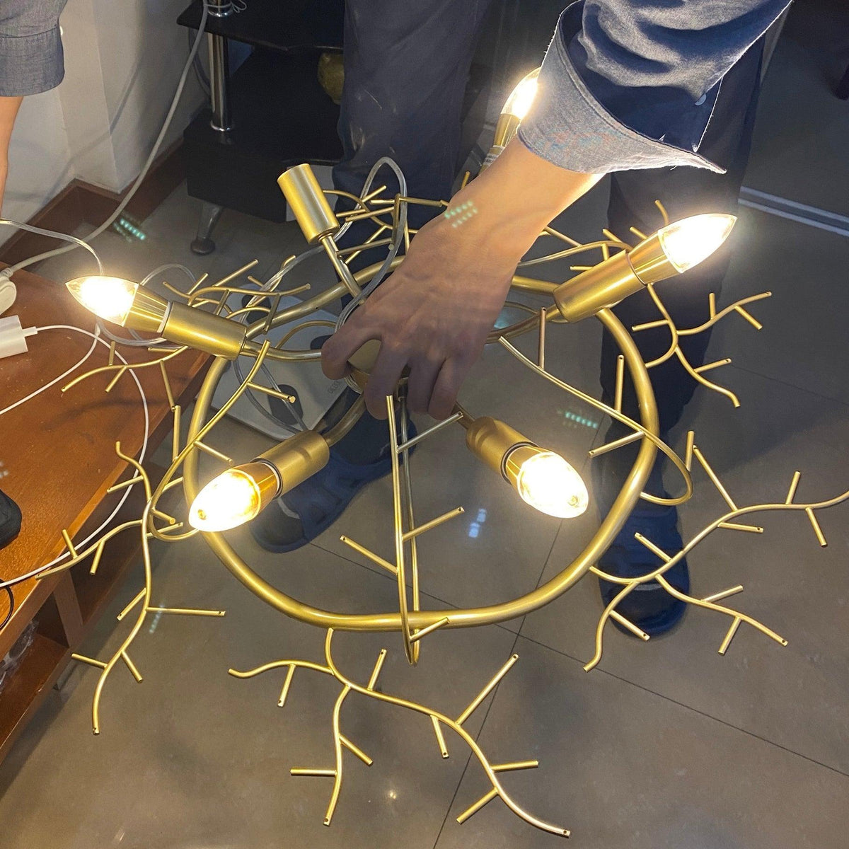 Luxirian kroonluchter kristallen takken goud LED