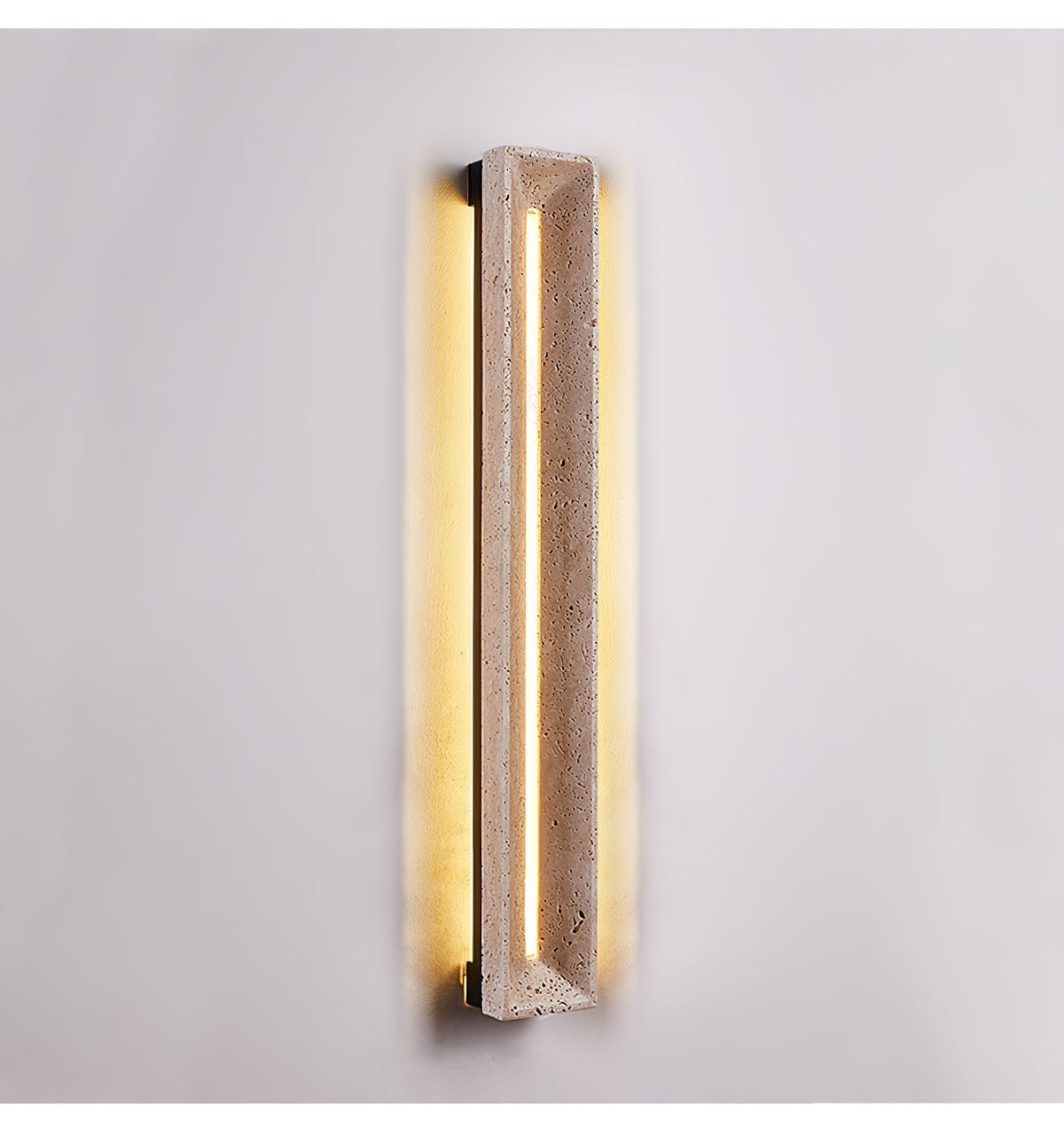 Dfi Minimalistische wandlamp van geel travertin