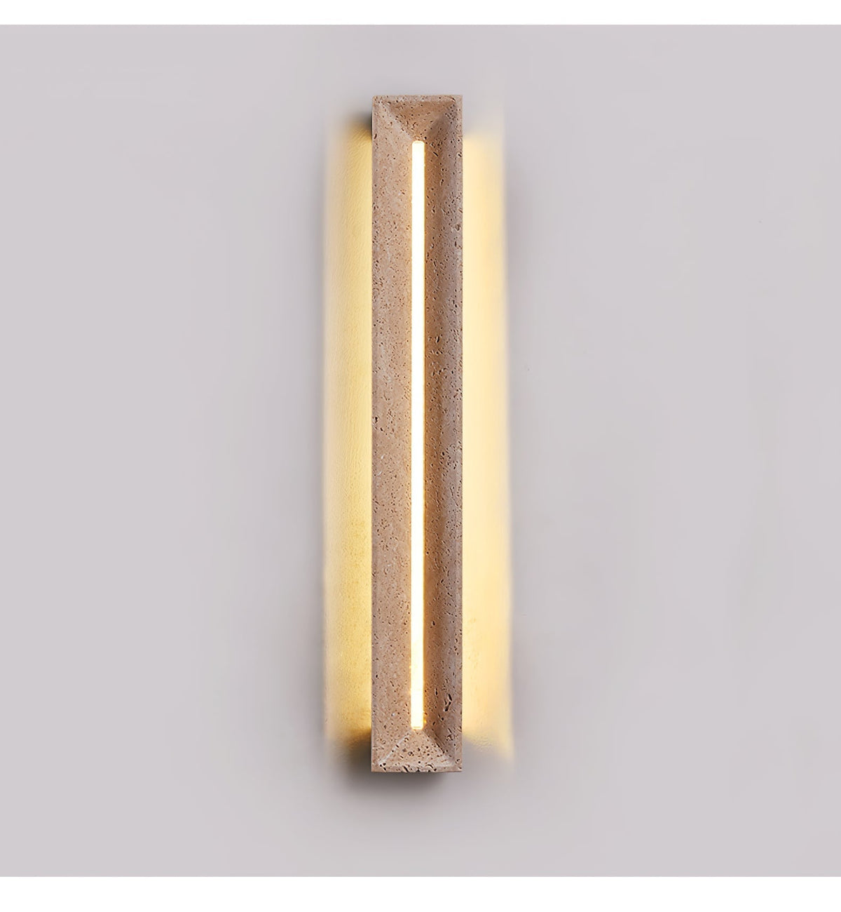Dfi Minimalistische wandlamp van geel travertin