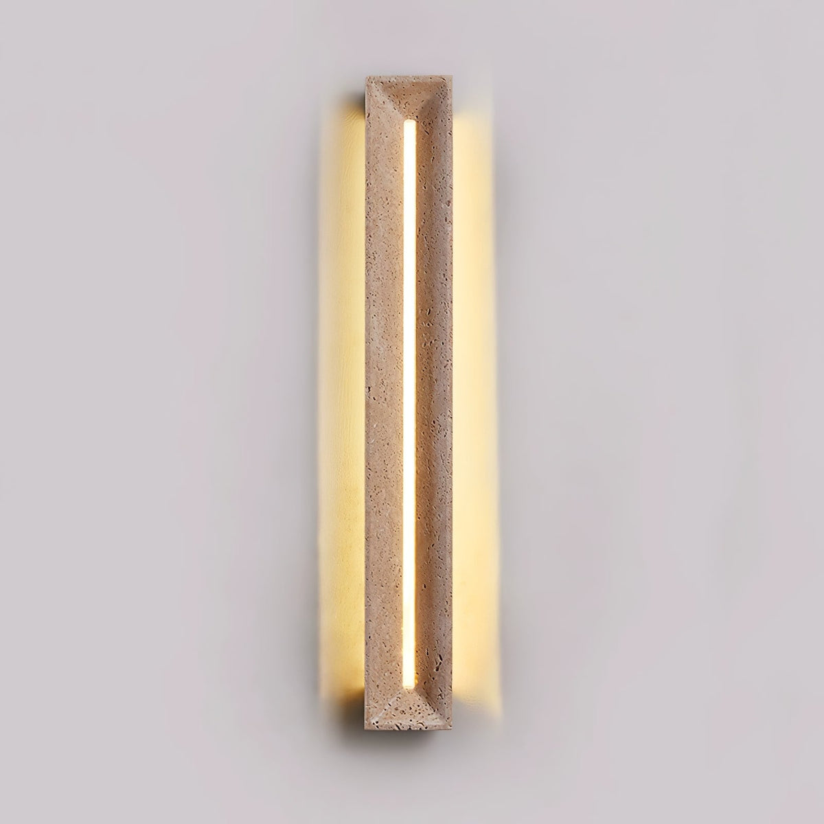 Dfi Minimalistische wandlamp van geel travertin