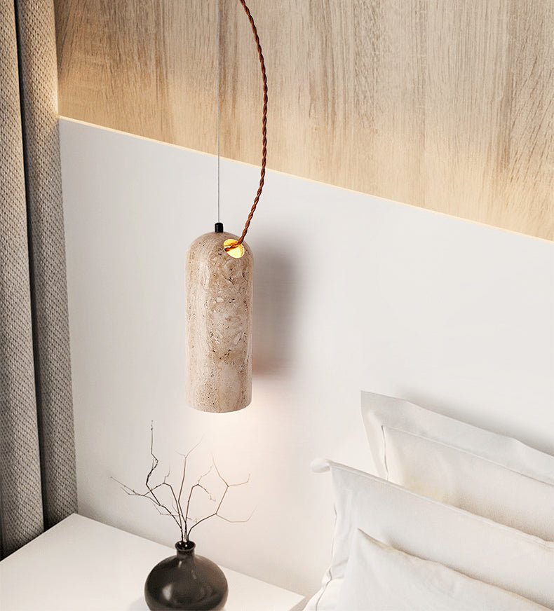 Talv elegante hanglamp van geel travertin