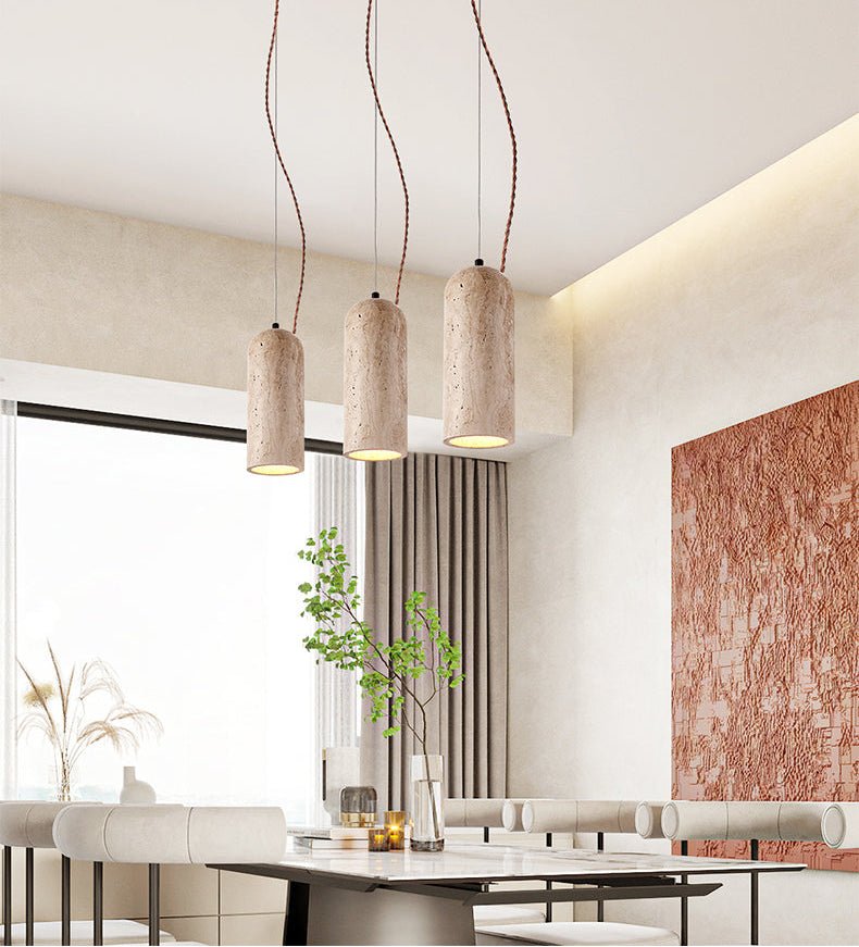 Talv elegante hanglamp van geel travertin