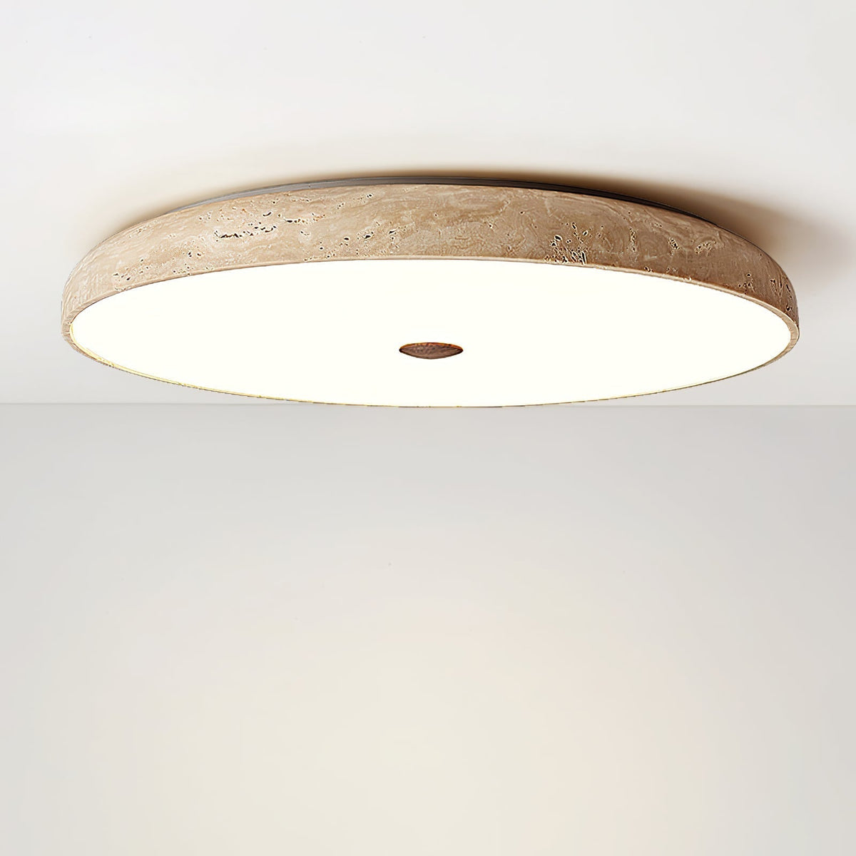 Orzoror minimalistische plafondlamp van geel travertin