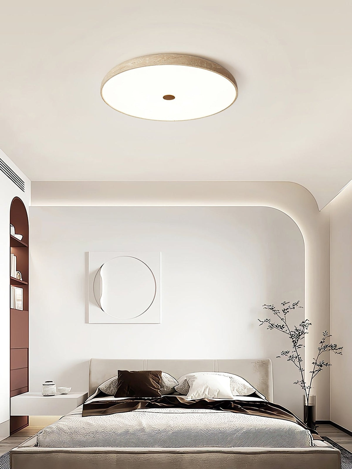 Orzoror minimalistische plafondlamp van geel travertin