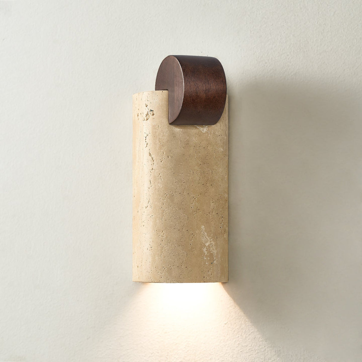 Velm Curve Geel travertin wandlamp