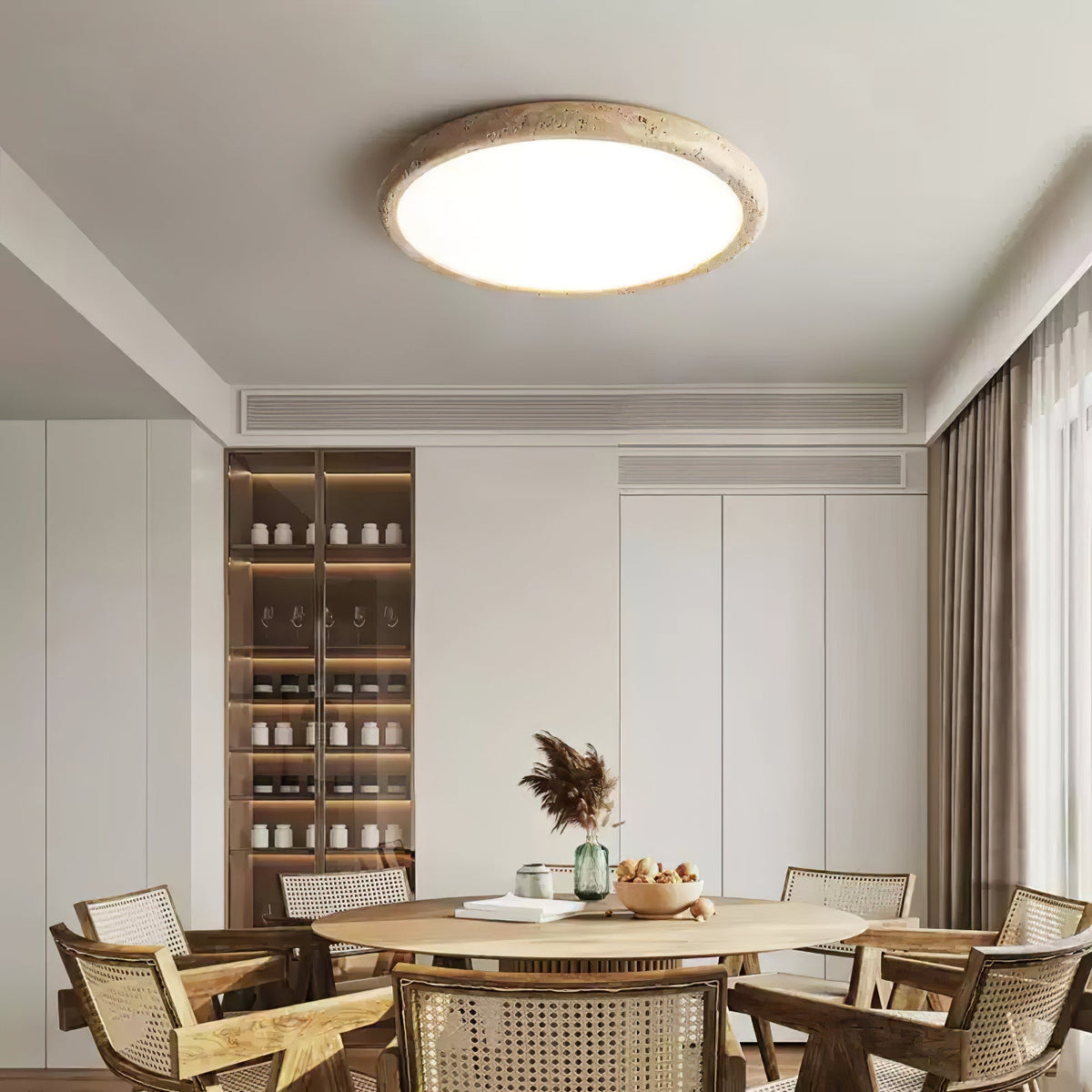 Aurrina Ring Frame Geel travertin plafondlamp
