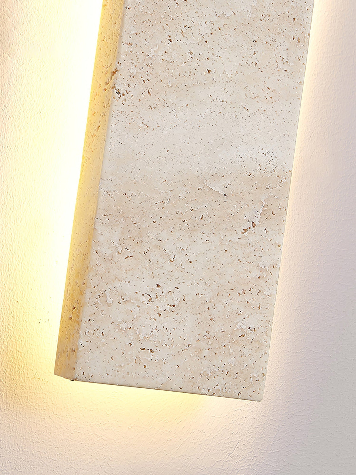 Tavoelia Slim rechthoekige wandlamp van geel travertin