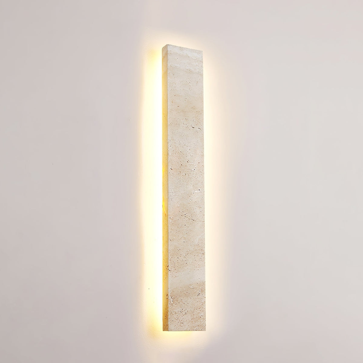 Tavoelia Slim rechthoekige wandlamp van geel travertin