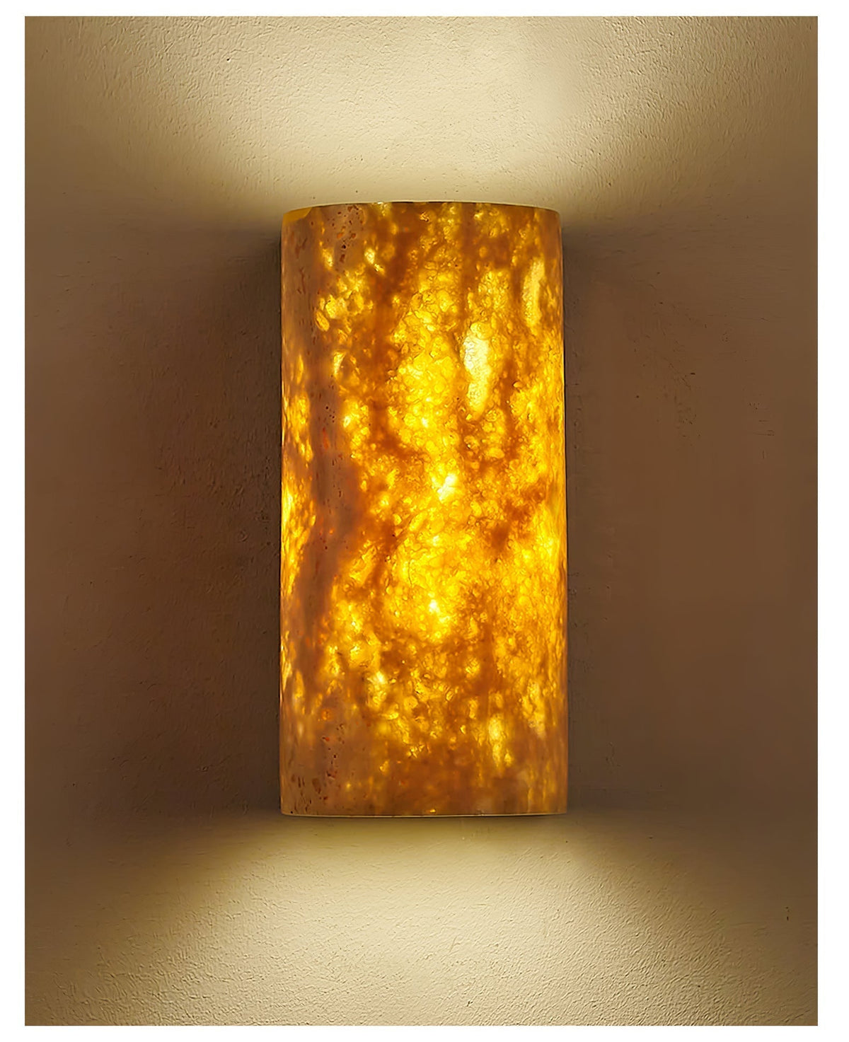 Sysilion Geel travertin wandlamp
