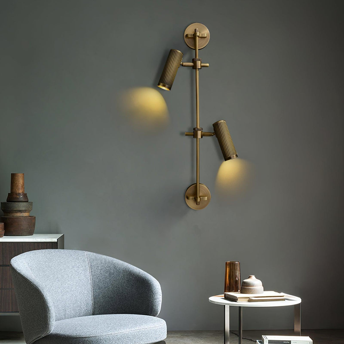 Kirixel wandlamp in messing