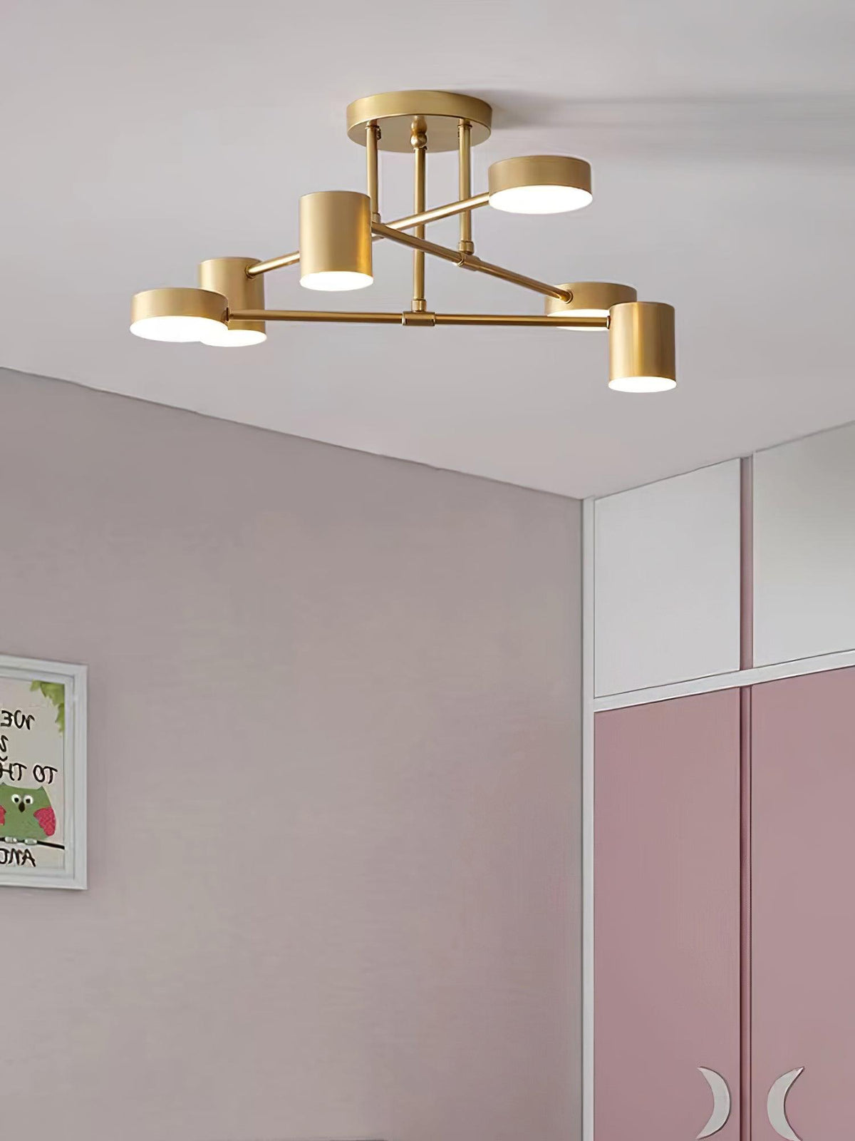 Sputnik plafondlamp goudkleurige afwerking