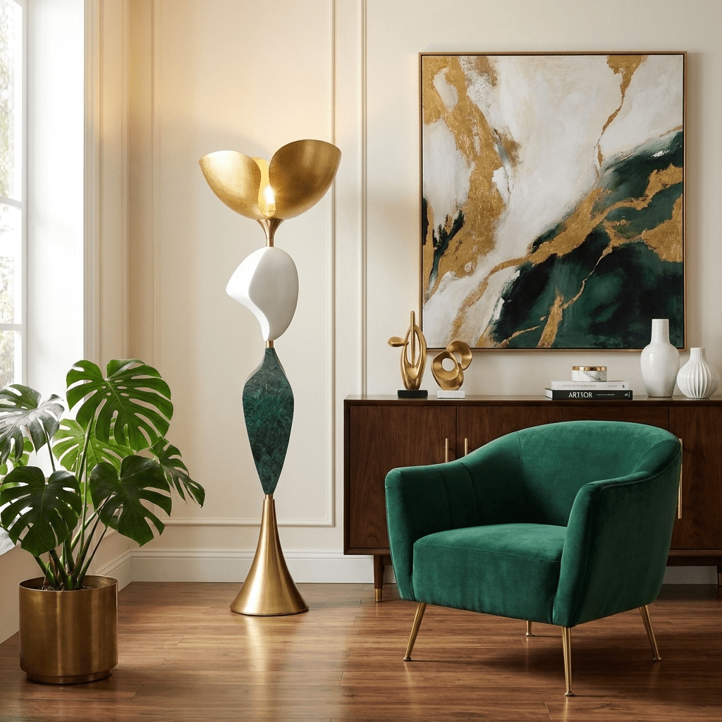 Stacked vloerlamp met sculpturale vormgeving