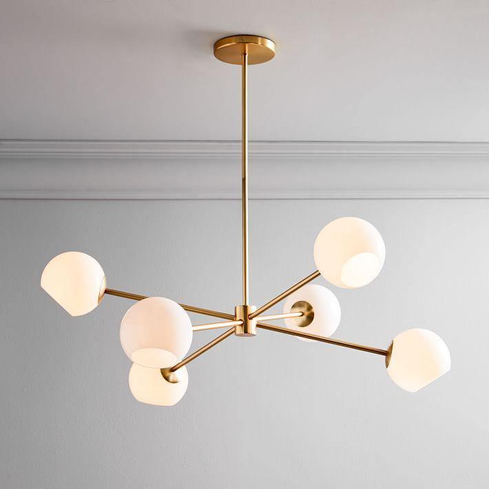 Aristin kroonluchter met gestaggerd glas 6-verlichting