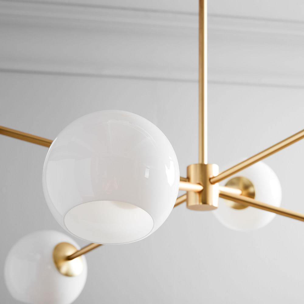 Aristin kroonluchter met gestaggerd glas 6-verlichting
