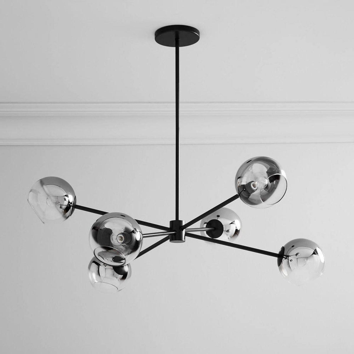 Aristin kroonluchter met gestaggerd glas 6-verlichting