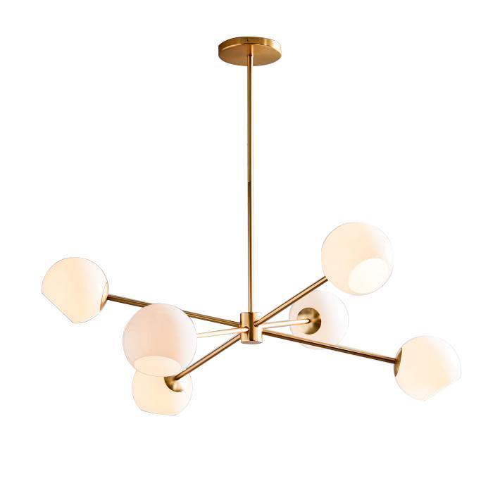 Aristin kroonluchter met gestaggerd glas 6-verlichting