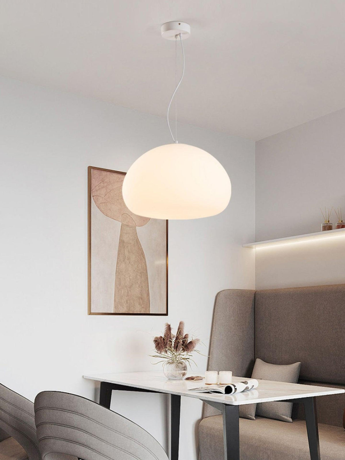 Zerina hanglamp met glazen kap