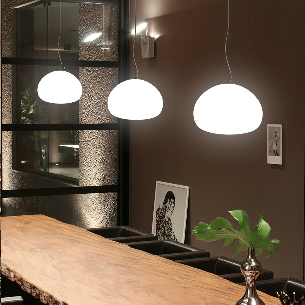 Zerina hanglamp met glazen kap