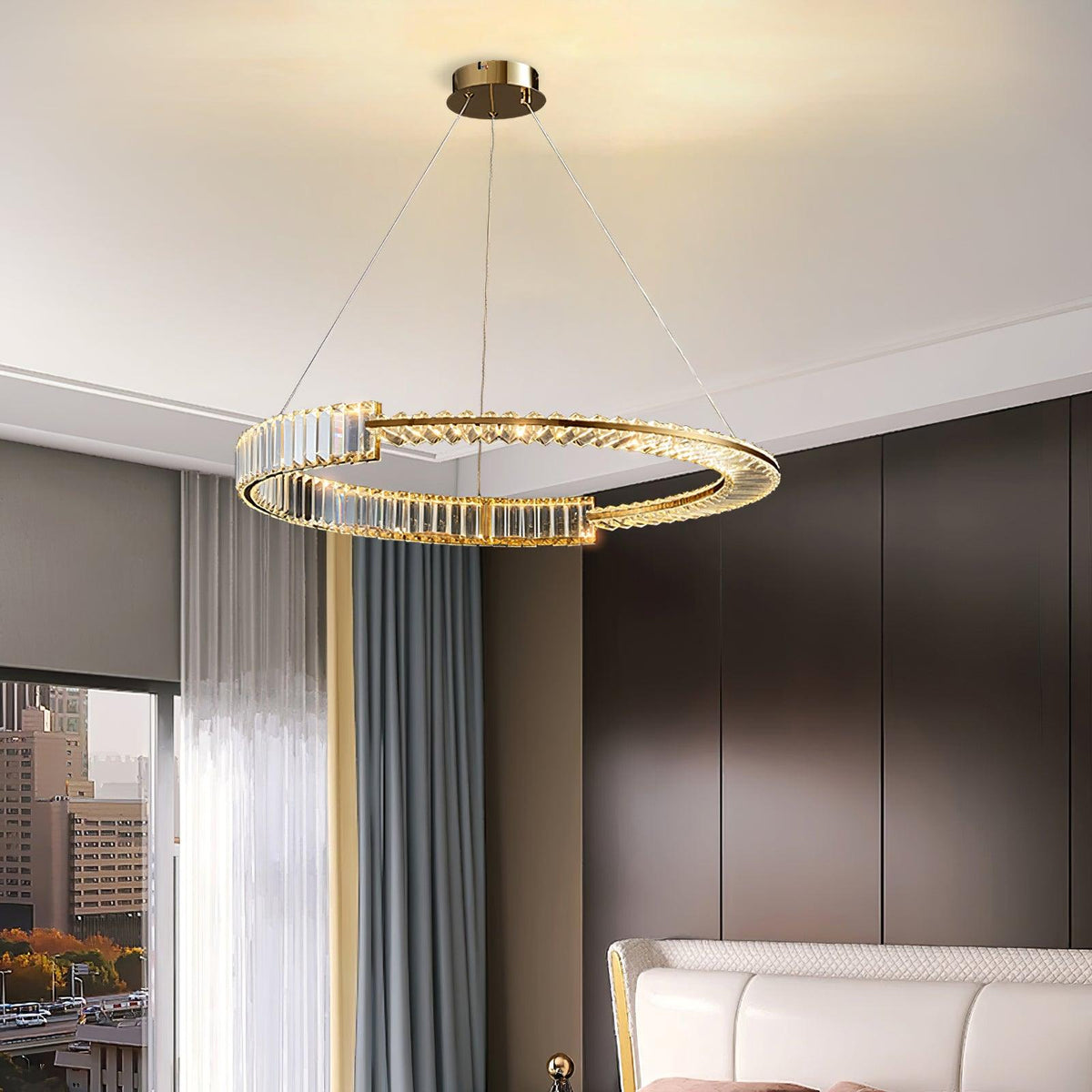 Cyrerira kroonluchter Stella LED kristalring