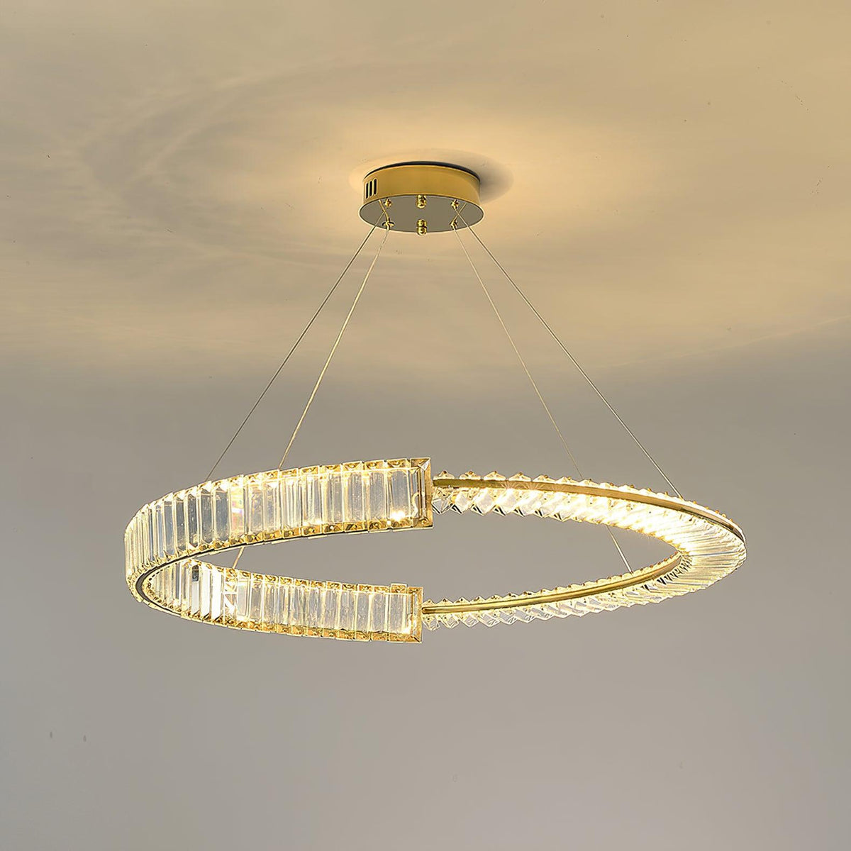 Cyrerira kroonluchter Stella LED kristalring
