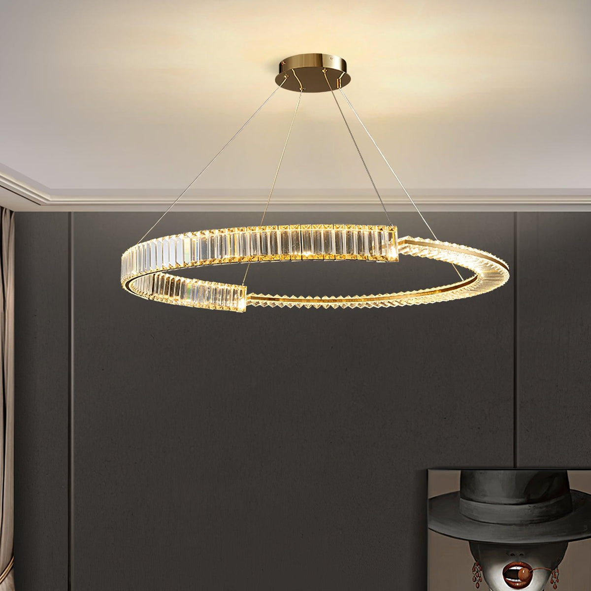 Cyrerira kroonluchter Stella LED kristalring
