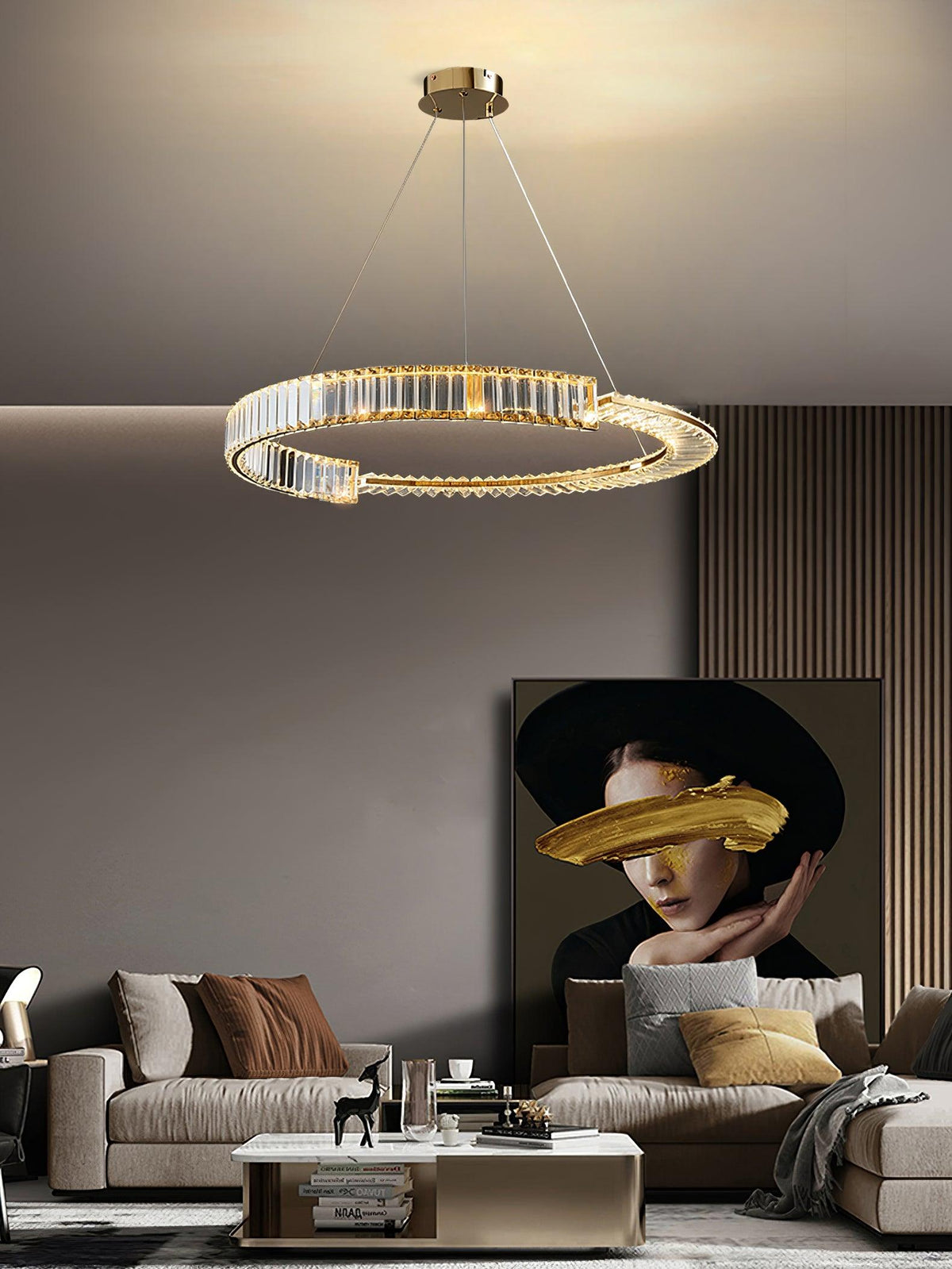 Cyrerira kroonluchter Stella LED kristalring