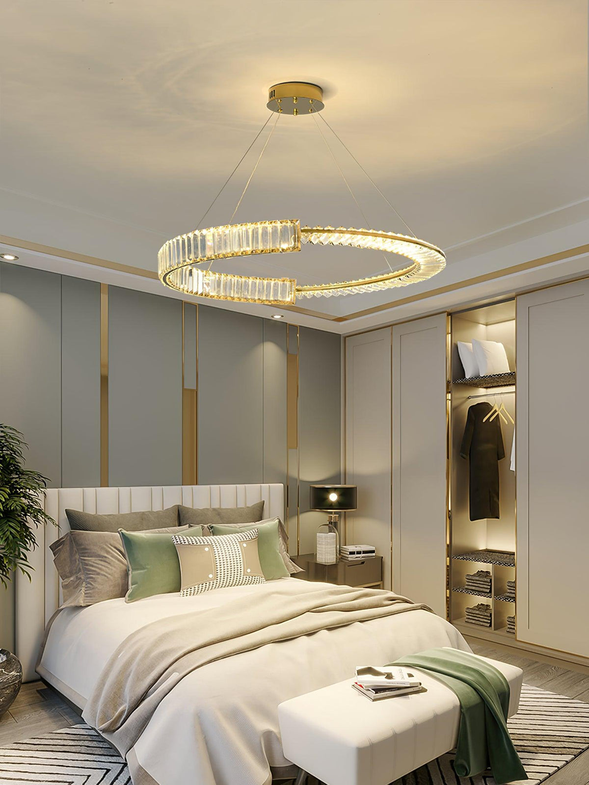 Cyrerira kroonluchter Stella LED kristalring