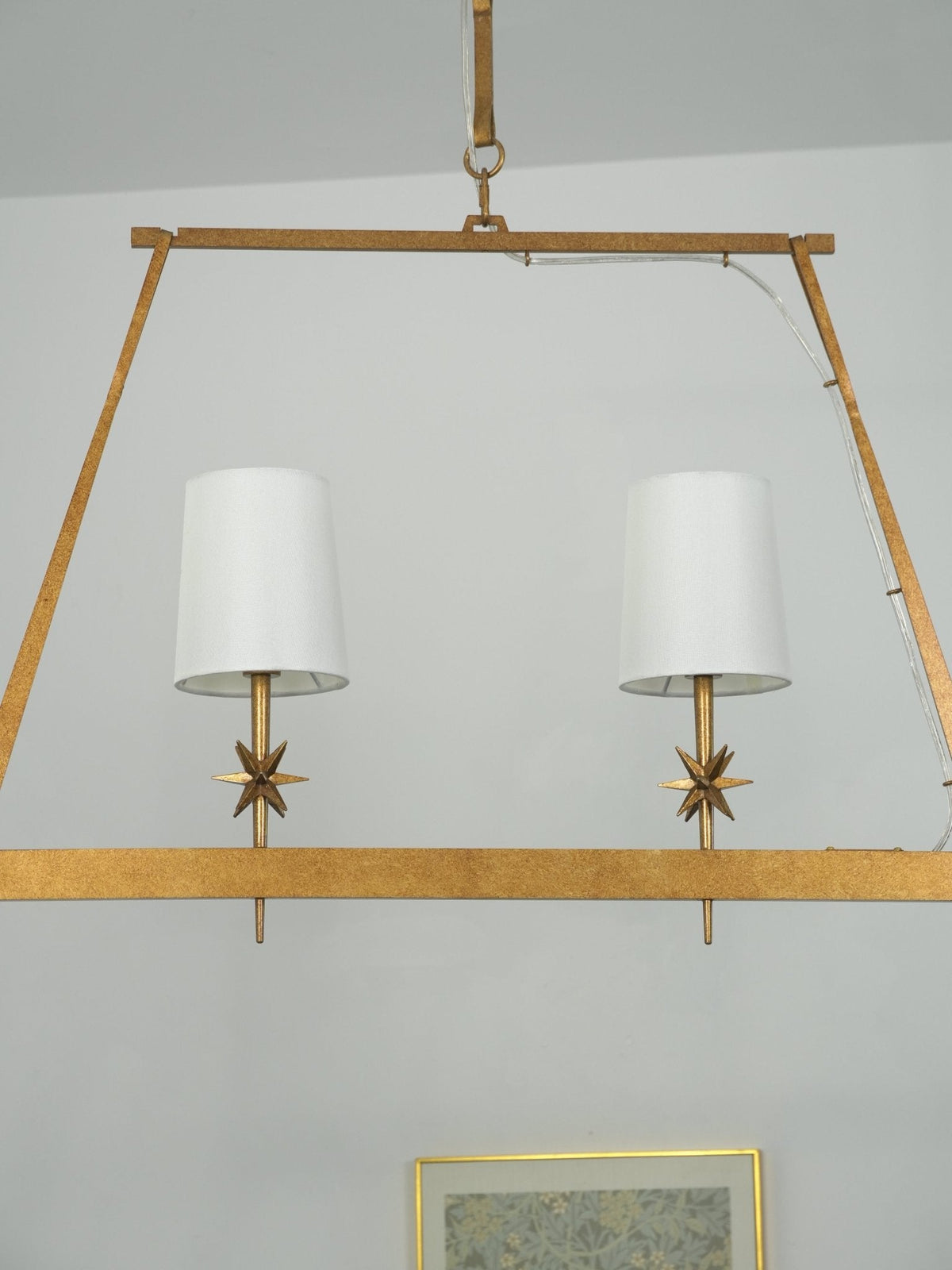 Lynve elegante kroonluchter met messing frame en steraccenten
