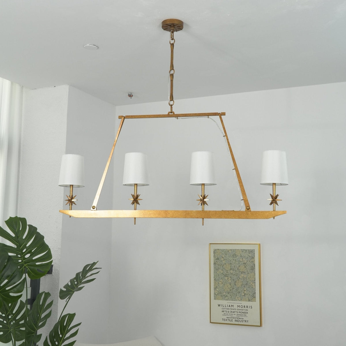 Lynve elegante kroonluchter met messing frame en steraccenten