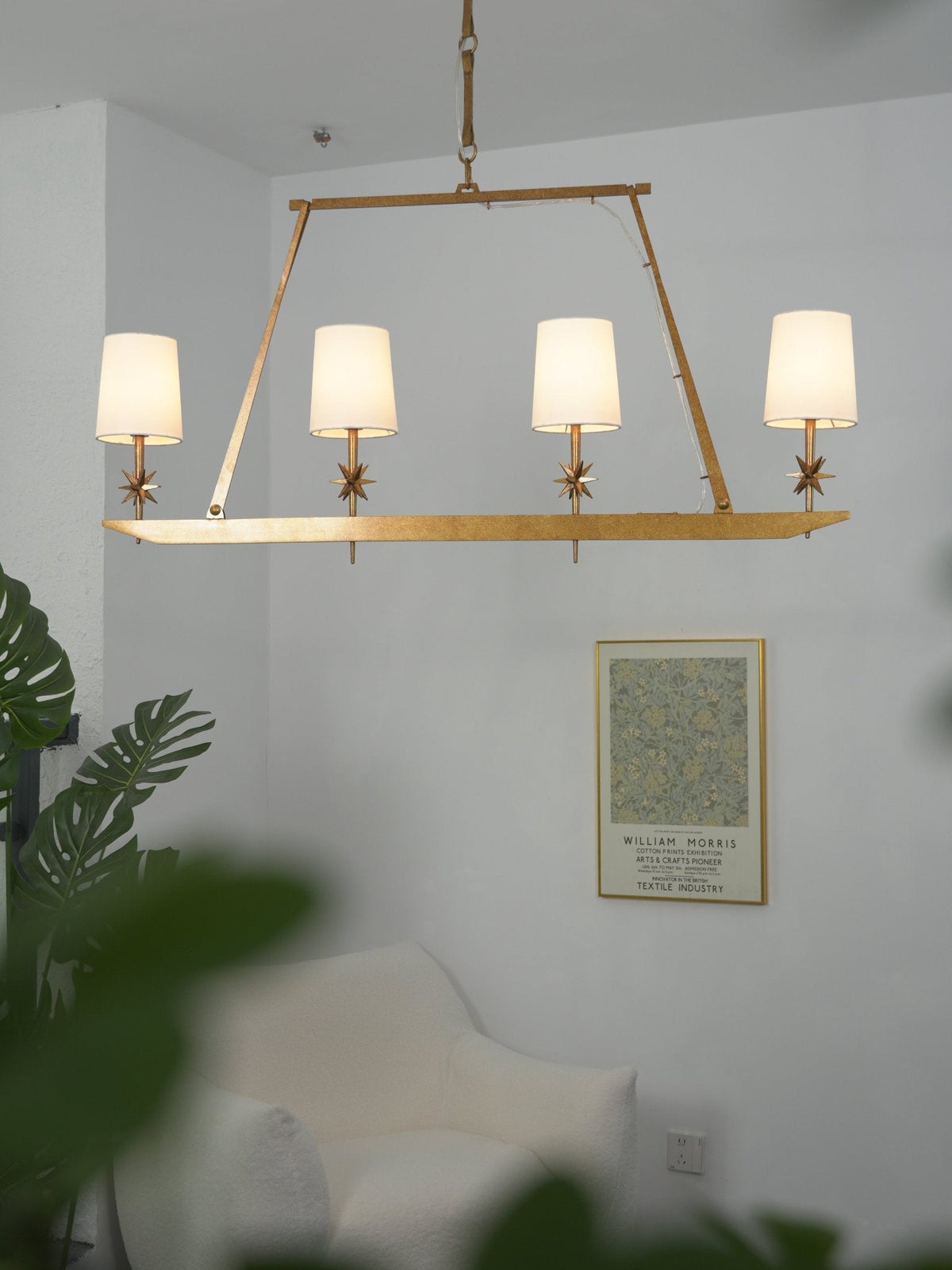 Lynve elegante kroonluchter met messing frame en steraccenten