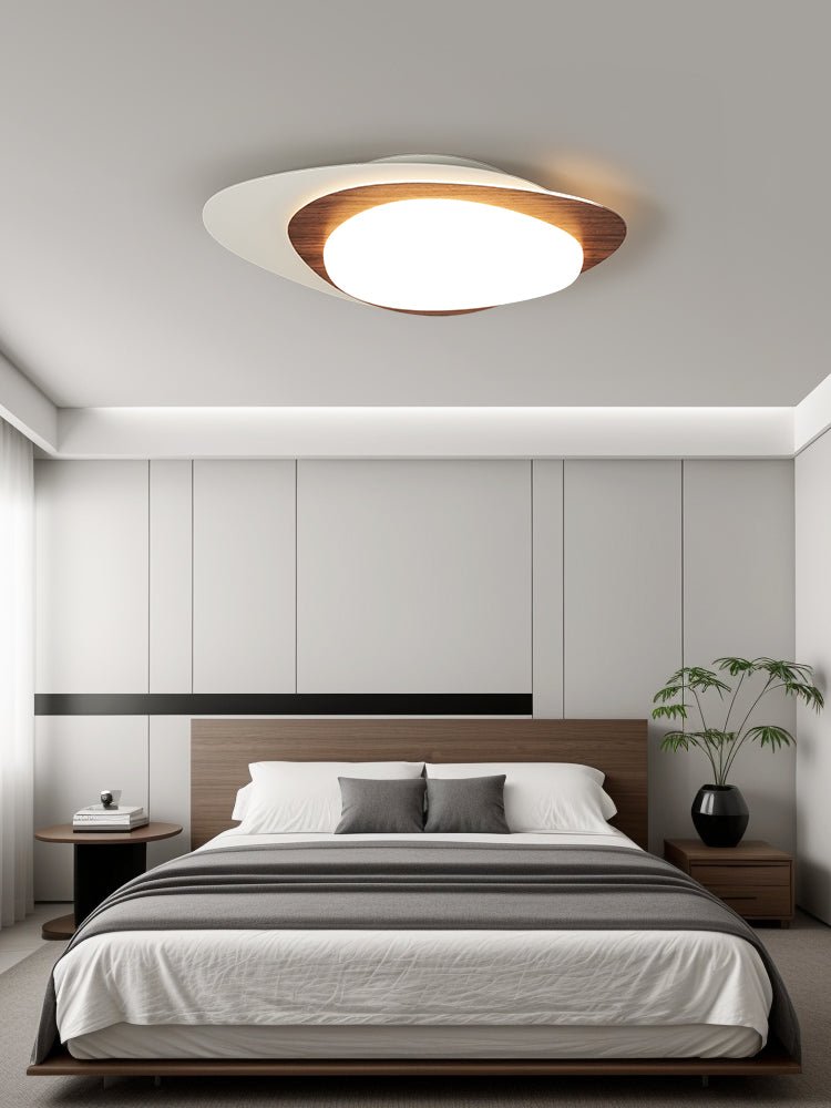 Fuji plafondlamp walnoot ovaal organische LED